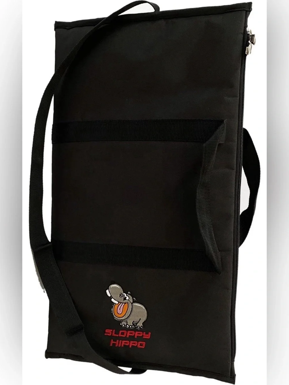 Sloppy Hippo 10” x 17” Rectangular Flat Soft Padded Bag Black Waterproof Durable